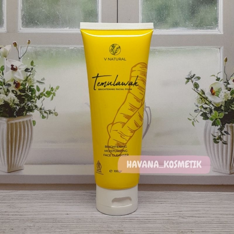 V NATURAL TEMULAWAK BRIGHTENING FACIAL FOAM 100gr // FACIAL FOAM TEMULAWAK V NATURAL BPOM