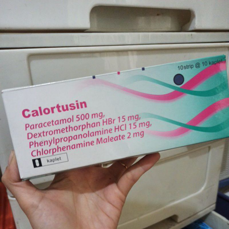 Calortusin paracetamol 500mg 500 mg strip 10 kaplet batuk demam flu bersin sakit kepala