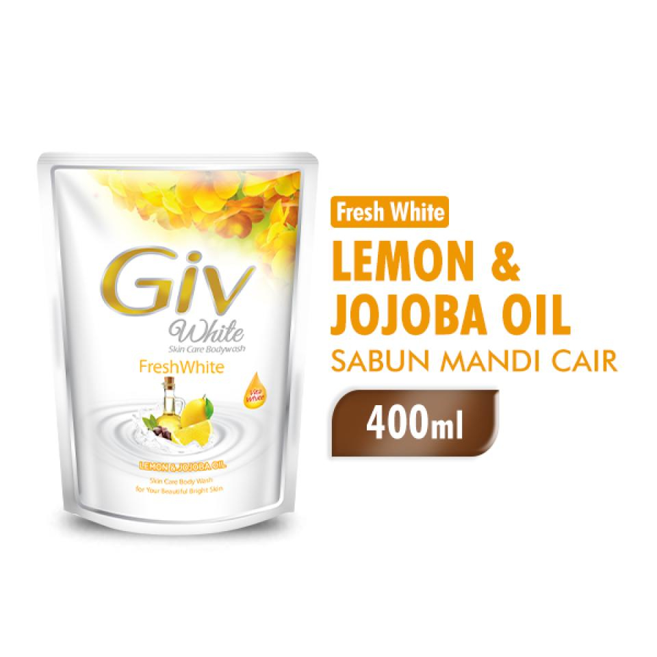Giv White Sabun Mandi Cair Lemon Pouch 400 mL