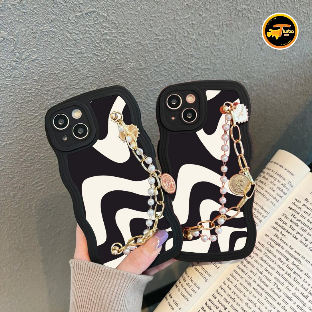 GC43 GC53 CASE CASING SOFTCASE SILIKON WAVY WAVE AESTETHIC RANTAI MUTIARA GRIP FOR SAMSUNG A21S A20S A22 A32 A33 TA4438