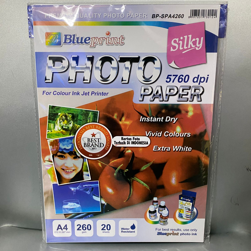 

Kertas Foto A4 Silky Photo Paper BLUEPRINT A4 260 gsm Isi 20 Lemba