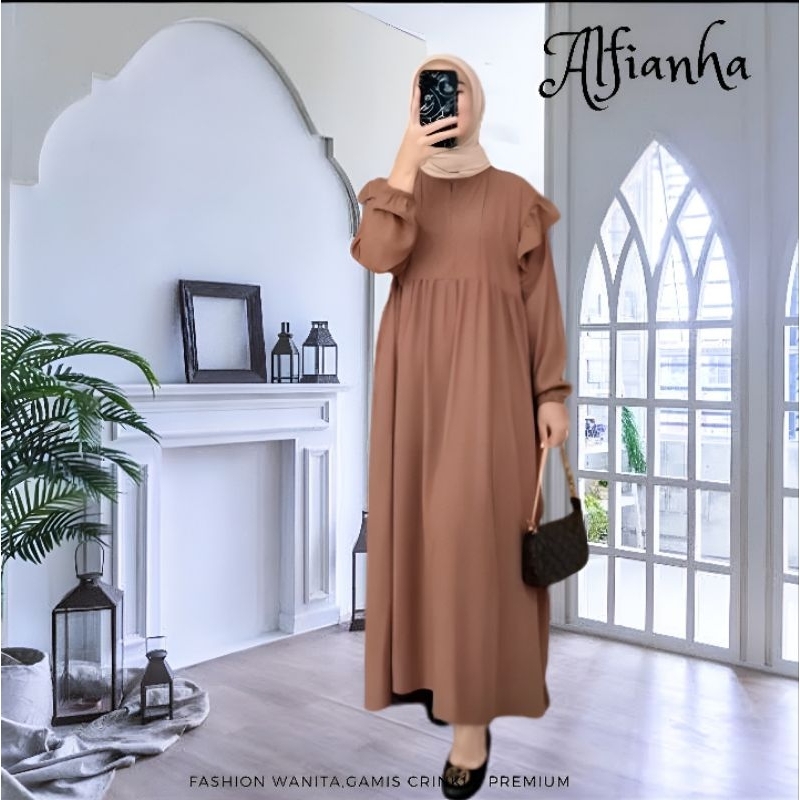 Alfianha Midi Dres Crinkle Airflow Premium