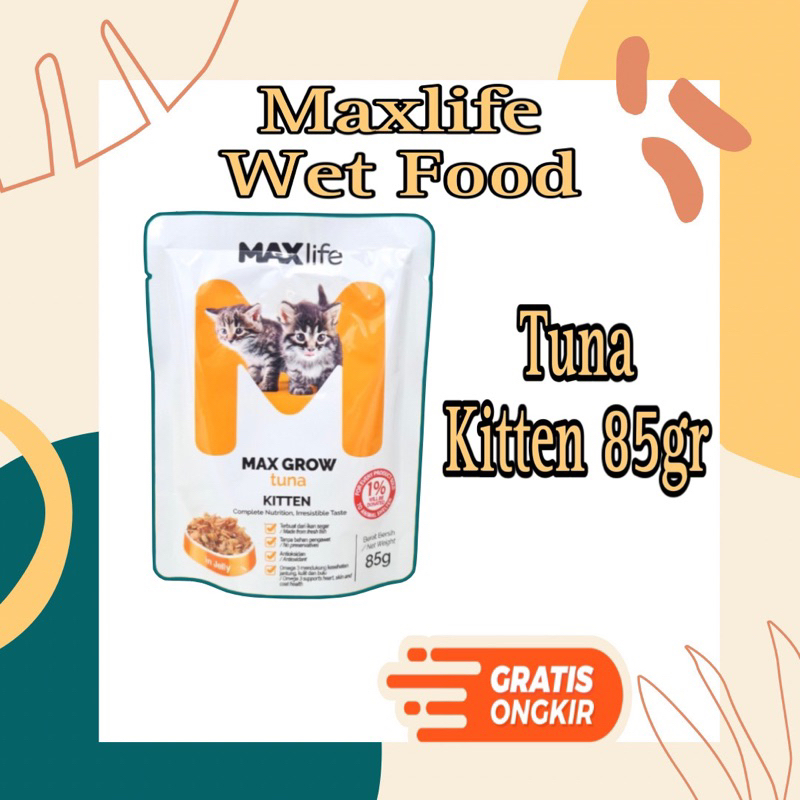 Maxlife pouch 85gr for cat MaxLife Maxlife Cat Pouch 85gr 85 gr Makanan Basah Kucing Adult Kitten Wet Cat Food Maxlife