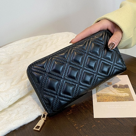 DOMPET PANJANG WANITA KULIT GLOSSY PESTA IMPORT KOREA REMAJA CEWEK KEKINIAN WA744B5 HITAM FIEBRI RESLETING SLOT KARTU KOIN MURAH BRANDED MUAT HP PREMIUM BATAM TERBARU