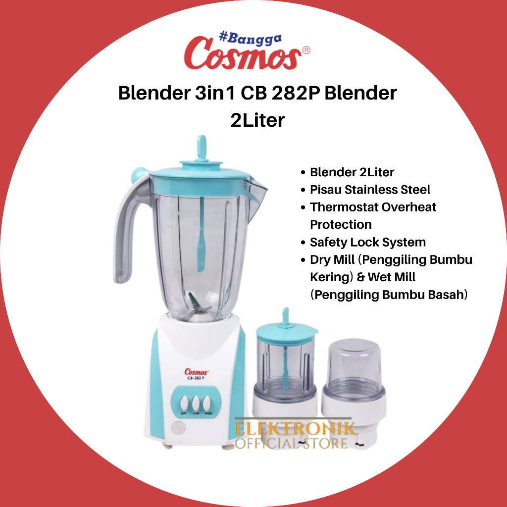COSMOS BLENDER 3IN1 CB 282P Blender 2L/CB282P/CB282 P/CB 282P/CB 282 P/CB-282P/CB-282 P/BLENDER PLAS