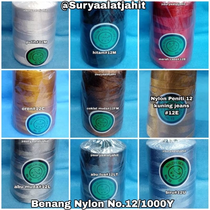 Benang Nylon No.12/1000Y Cap Peniti =rp.59.750/Rol