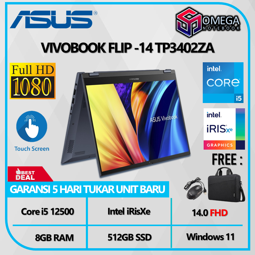 ASUS VIVOBOOK FLIP 14 TP3402ZA i5 12500 16GB 512SSD iRis Xe 14.0FHD IPS Windows 11