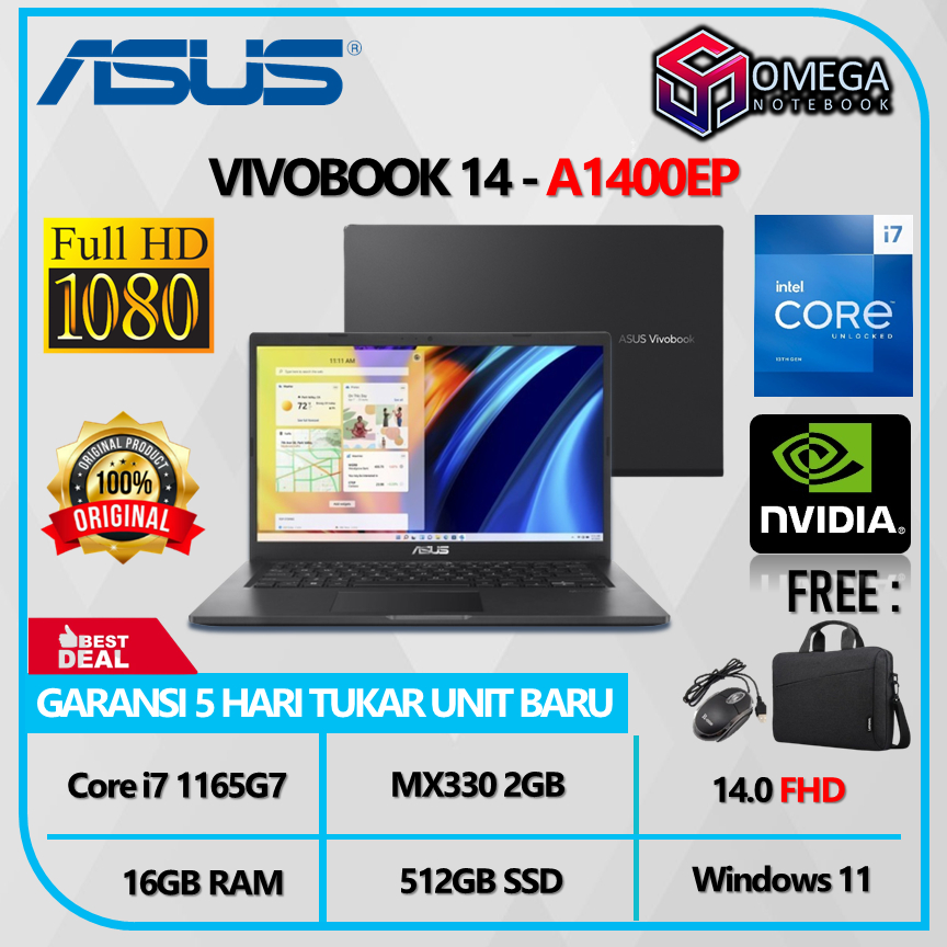 ASUS Vivobook A1400EP/X1400EP MX330-2GB i7 1165G7 16GB Windows 11