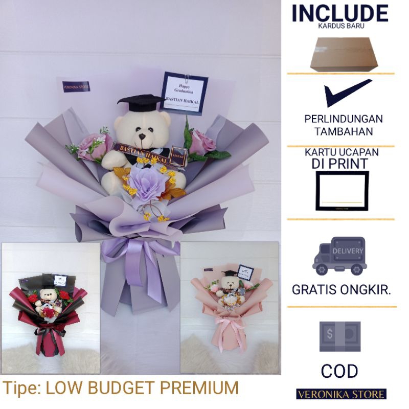BUKET BUNGA WISUDA – DREZE - BUCKET BUNGA ARTIFICIAL  - BOUQET ULANG TAHUN - BUKET BONEKA BUKET WISU
