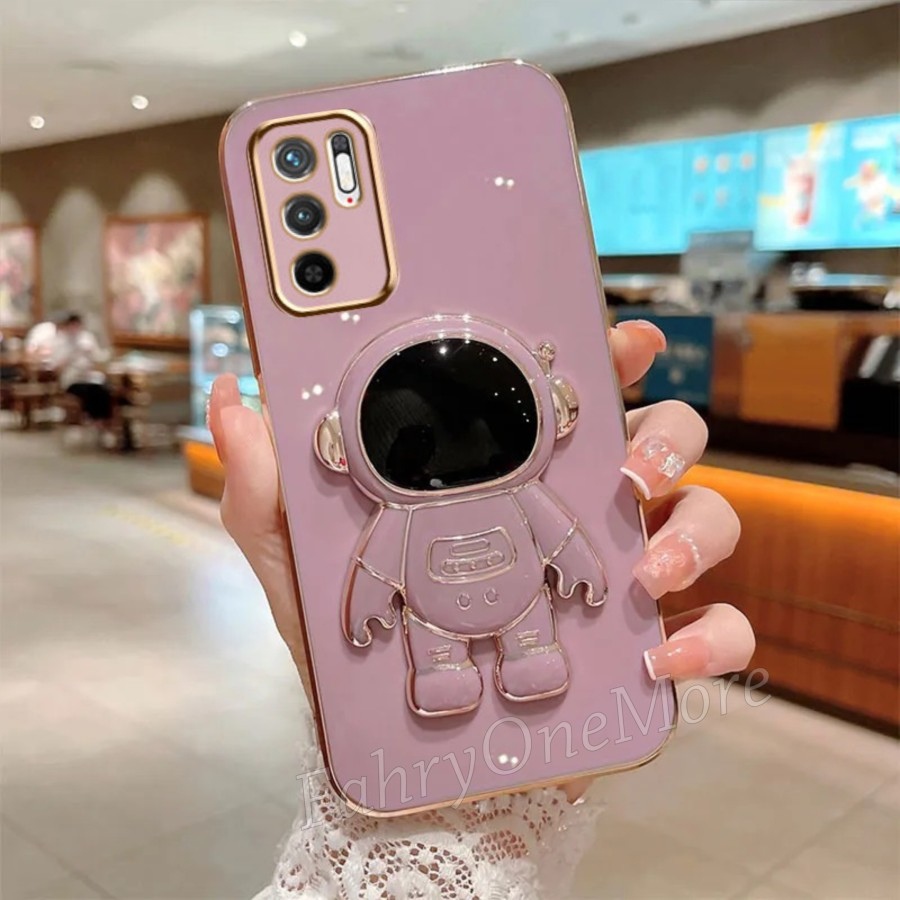 Case Xiaomi Poco M3 Pro 5G Soft Case Plating Standing Astronot