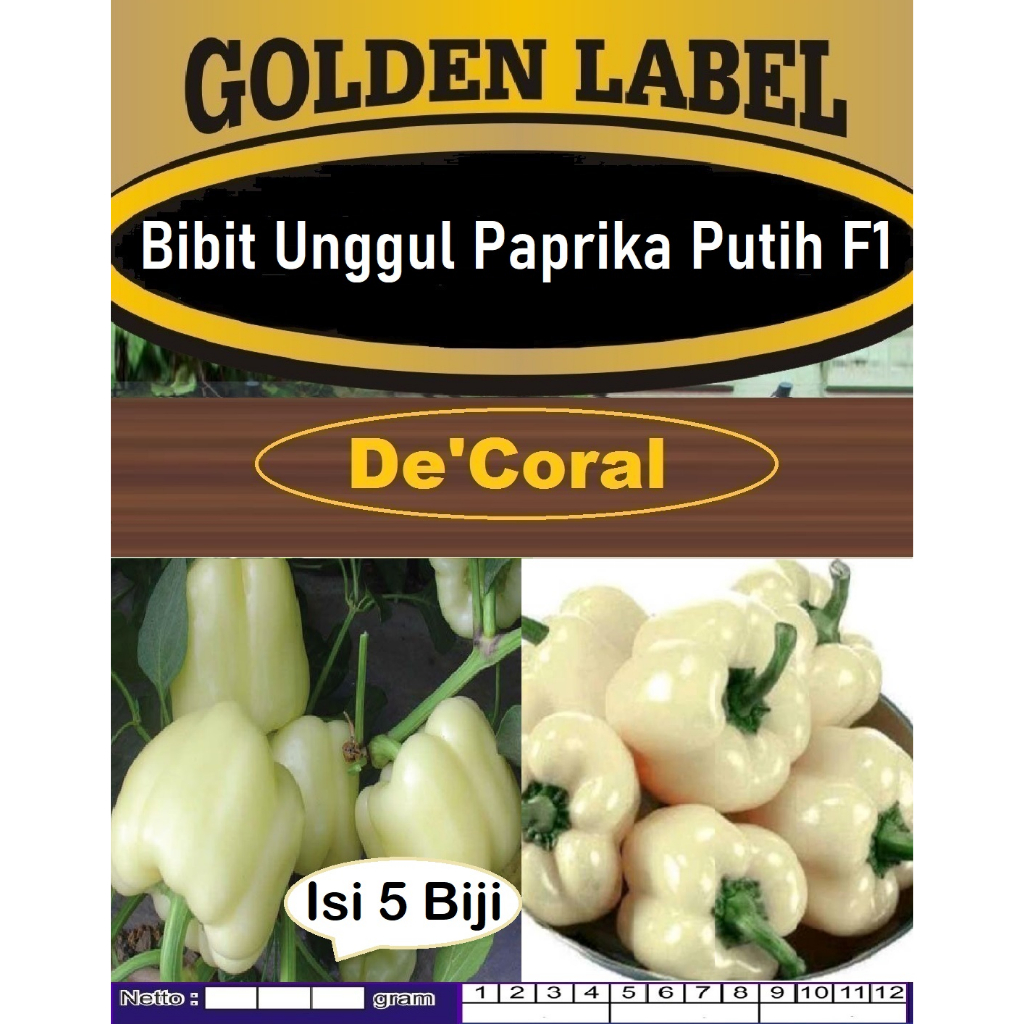 Bibit Unggul Paprika Putih F1 | Biji Benih Paprika Putih F1