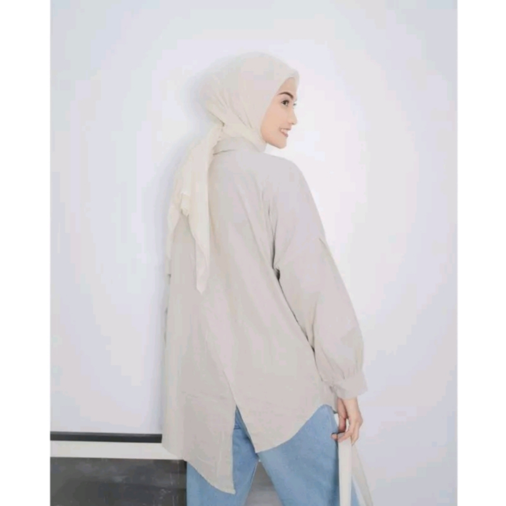 Kemeja Wanita Oversize - Nelka Linen Shirt