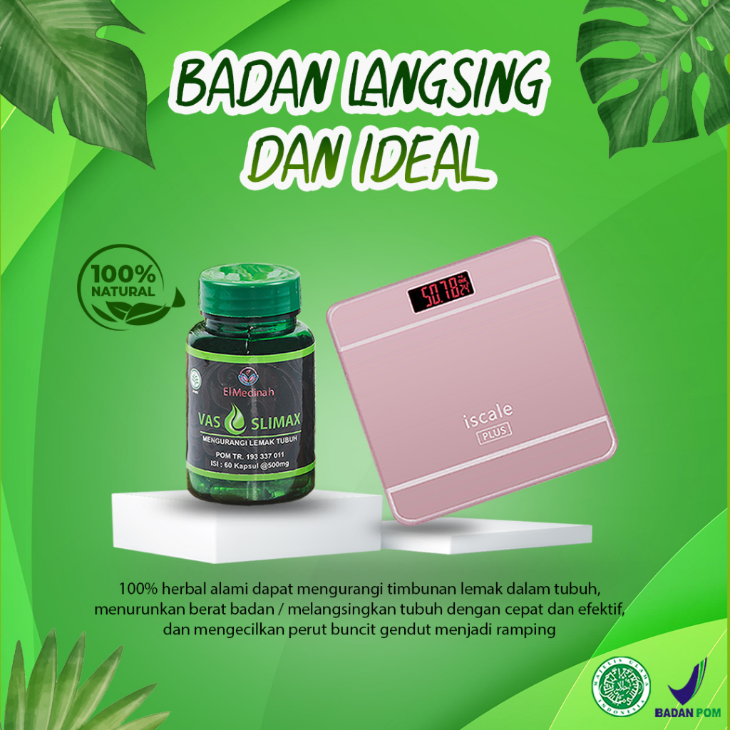 Kapsul Vas Slimax El Medinah 60  kapsul | Herbal Diet Pelangsing