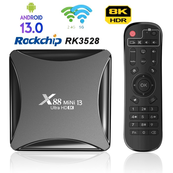 TV BOX ANDROID 13 X88 MINI 13 RAM 4GB+32GB WIFI DUAL BAND