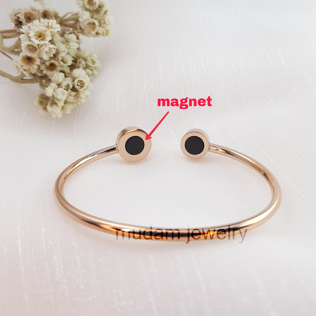 Gelang Lentur Model Gelang Kesehatan Lingkaran Mata Tanam Dan Magnet Tersedia Warna Rose Gold, Gold dan Silver