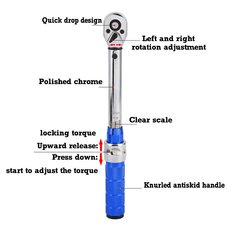 Set Kunci Ratchet Torque Wrench 2-24N.m 15 PCS - B2-24 - Silver