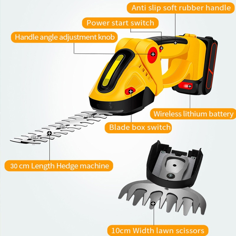 Cordless Garden Shear Set 2in1 Cordless Hegdetrimmer Portable Genggam Lithium 24 Volt Potong Pagar Tanaman