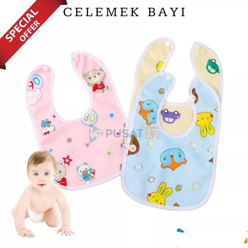 celemek makan bayi waterproof