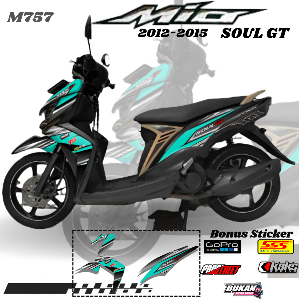 Lis Stiker Striping Yamaha Mio Soul GT M757 List Sticker Aksesoris Variasi Modifikasi Semi Full Body