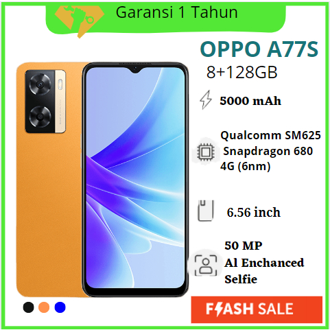 OPPO A77S RAM 8/128GB FULLSET GARANSI 12 BULAN