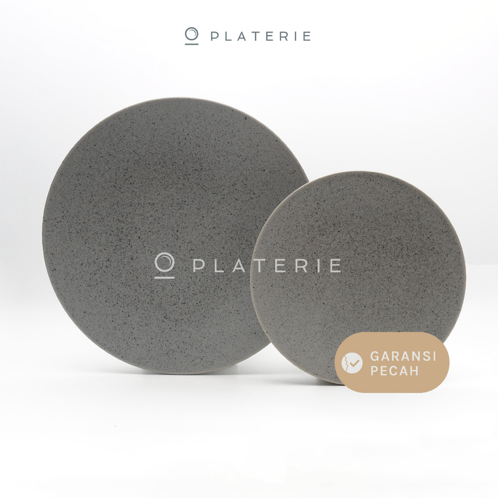 PLATERIE DINNER SET PIRING DINNER & SALAD PLATE KERAMIK PANAMA GREY