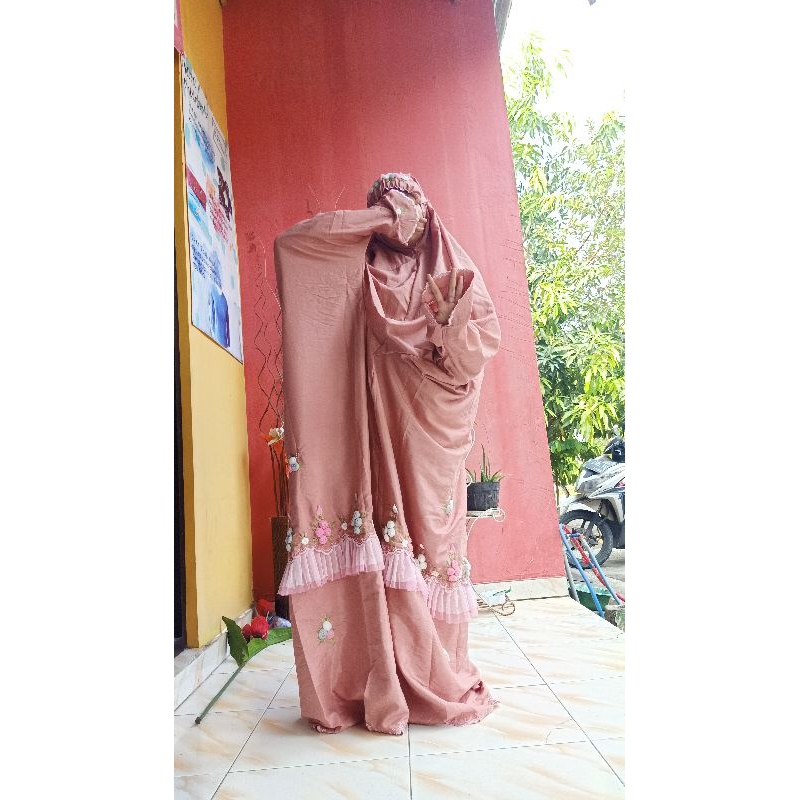 mukena terusan jumbo sutra