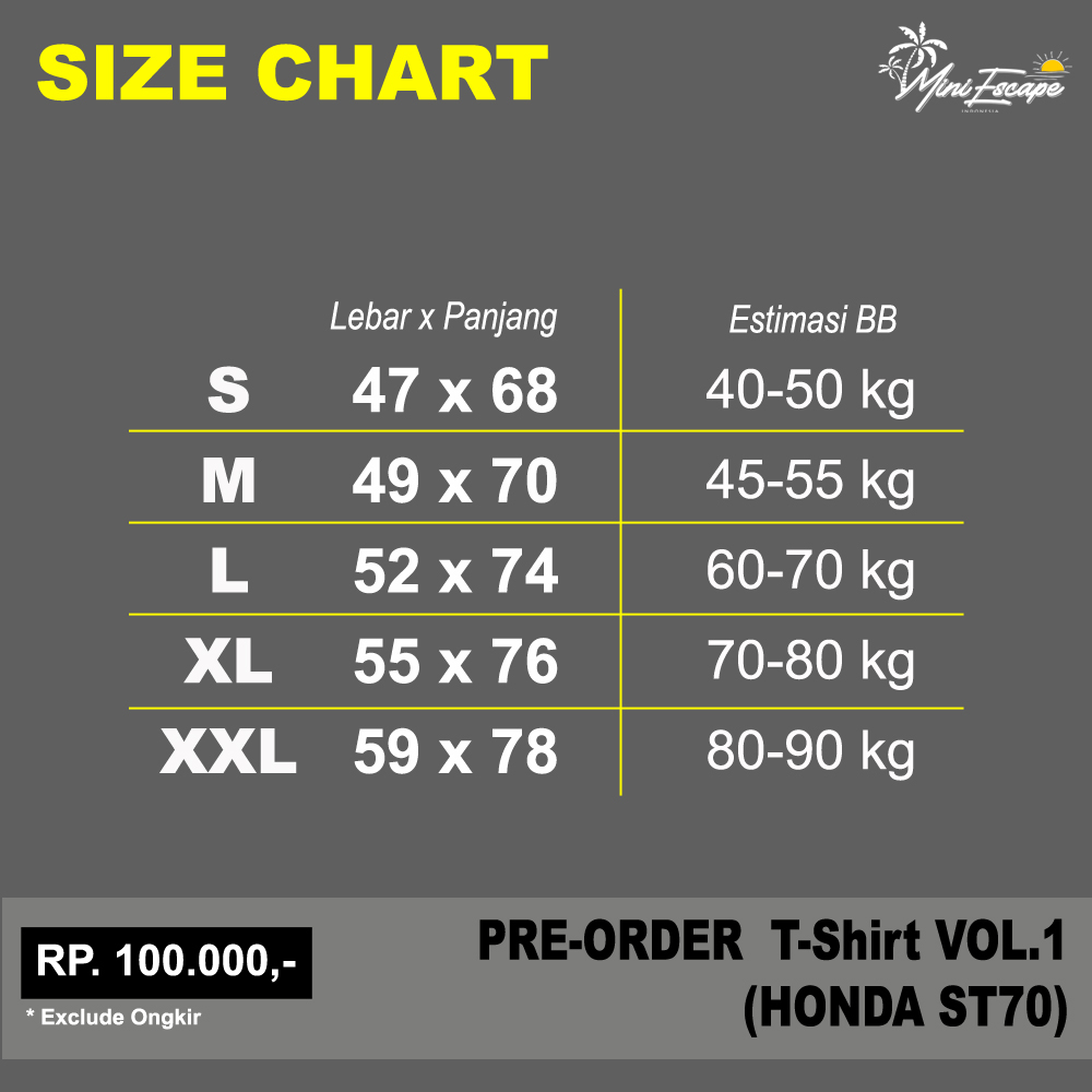 T Shirt HONDA DAX ST70 Kaos T-Shirt Minibike Motor Mini | Miniescape