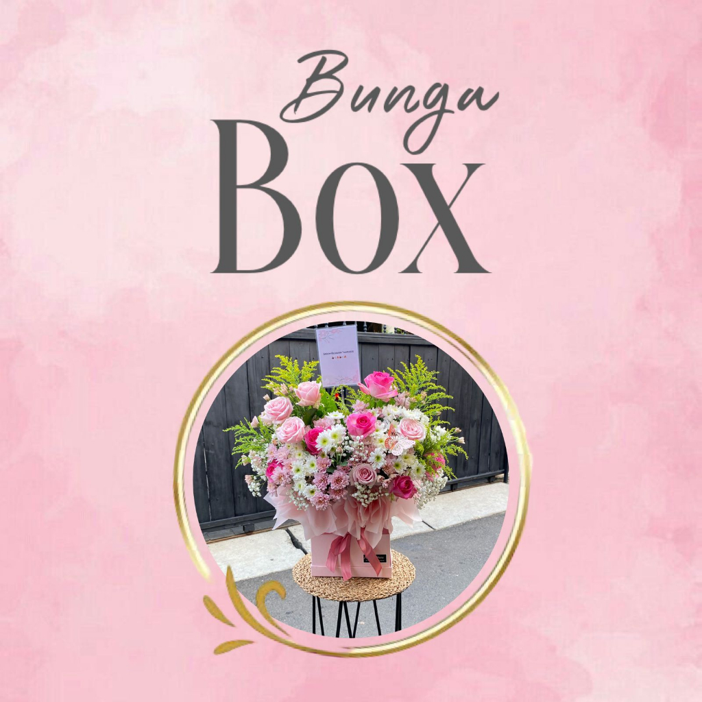 Dqueen Florist - Bunga Box Gift Fresh Rose Flowers