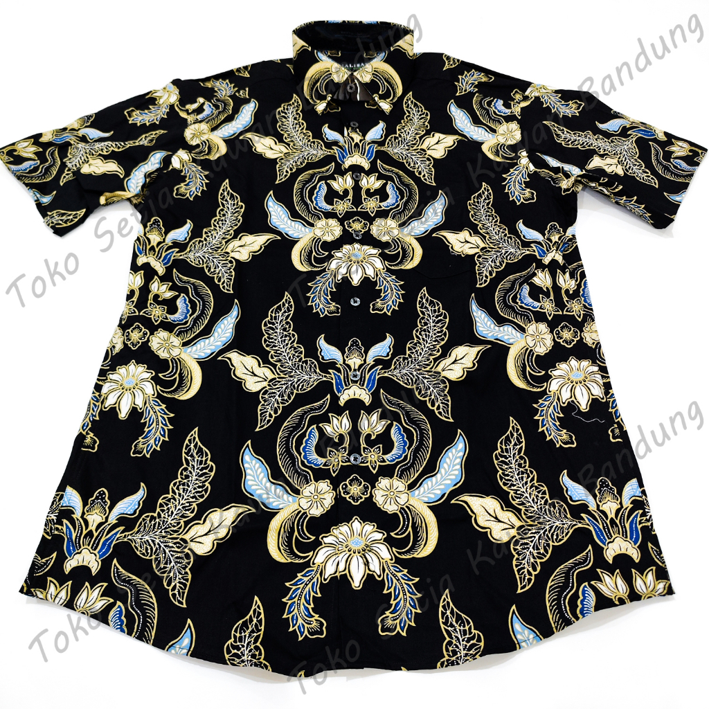 Kemeja ALISAN Corak Batik Print SLIM FIT Lengan PENDEK ( seri 00377 )