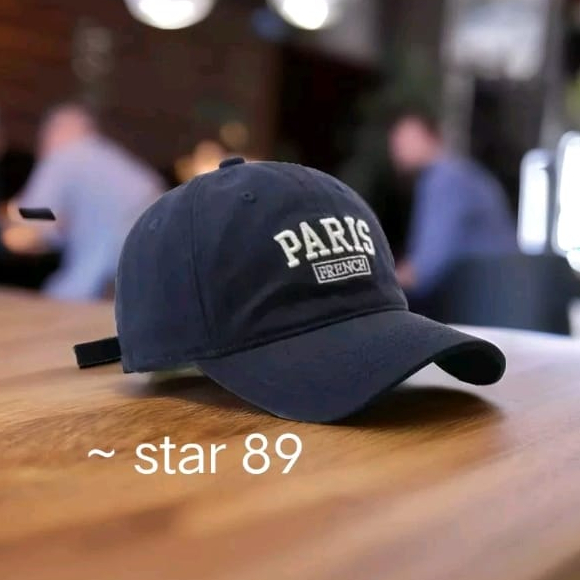 COD - Topi Unisex Cap Hat Cotton Material Bordir PARIS Terbaru Baseball Fashion Cap Korean Trendy