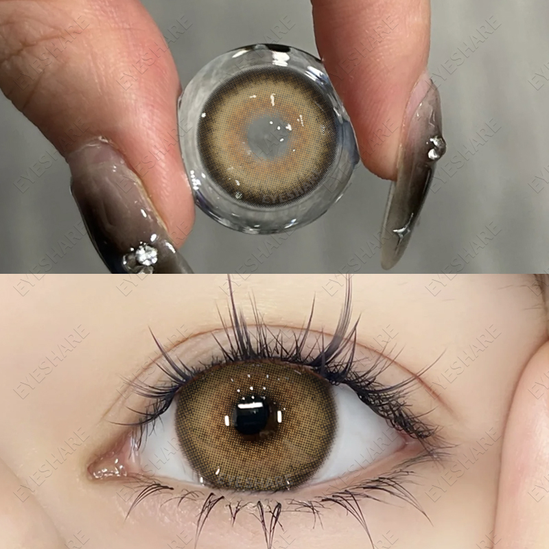 【COD】ICELAND Gray Softlens Softlen Soflen 14.2mm Brown Color