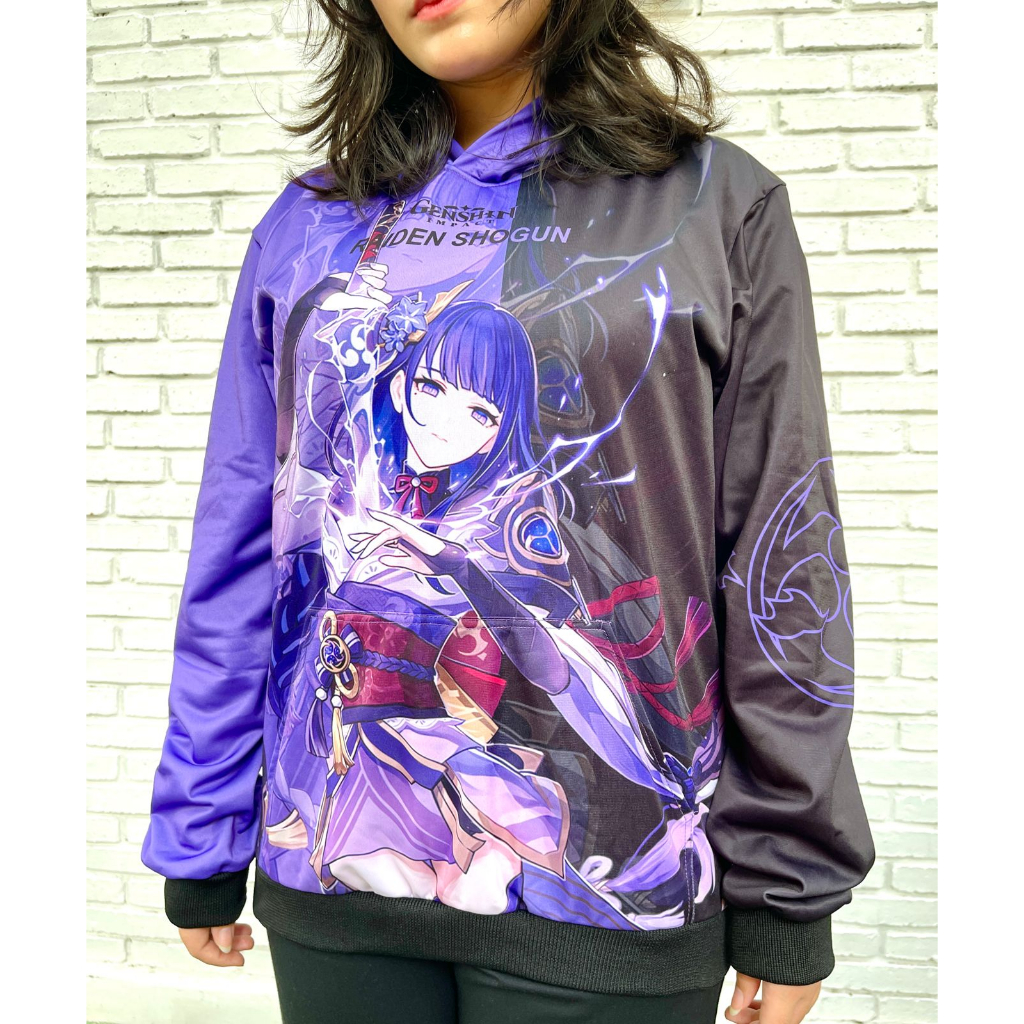 Hoodie Raiden Shogun Genshin Impact Anime Manga Fullprint Adidas Poly