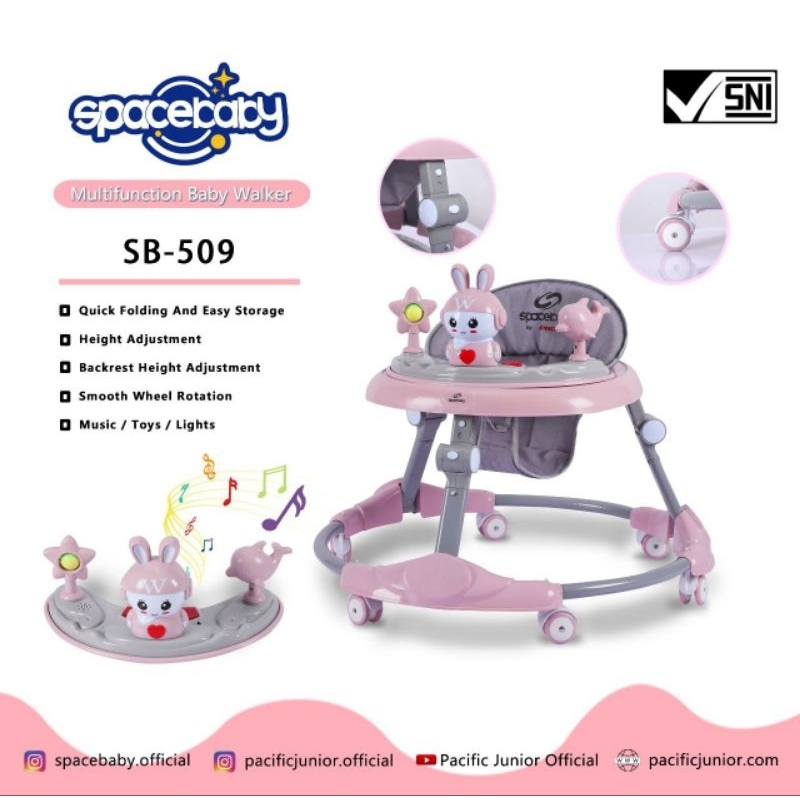 READY STOK BISA COD BABYWALKER SB-509 MUSIK/MAINAN ANAK BELAJAR JALAN