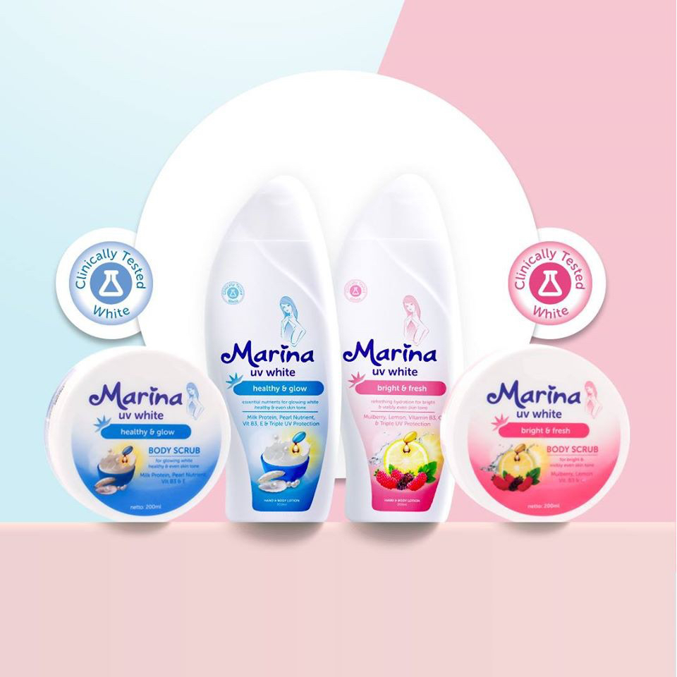 ✿ELYSABETHME✿ Marina body lotion pencerah kulit dan melembabkan hembody serum putih cerah