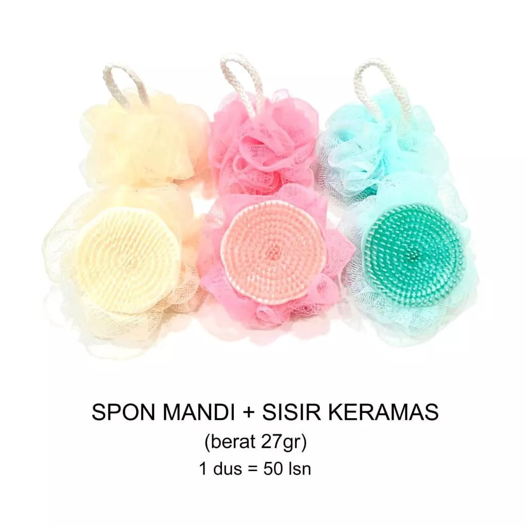 ✿ELYSABETHME✿ Spons mandi + sisir kramas pijat pembersih kepala