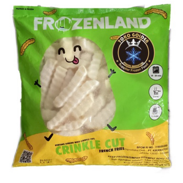 

Frozenland crincle cut 500gr / kentang goreng beku