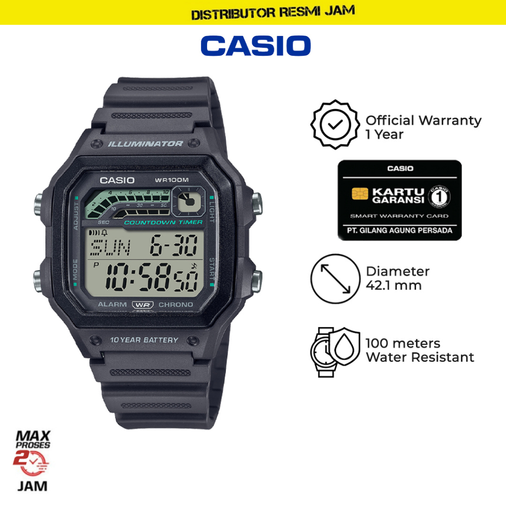 Casio General WS-1600H-8AVDF WS-1600H WS-1600 WS1600H WS 1600H