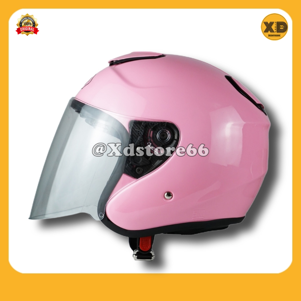 Helm Sepeda Motor Half Face Priest Kyoto Solid Whitte Black Pink Gorilla Glossy & Doff Paket Ganteng
