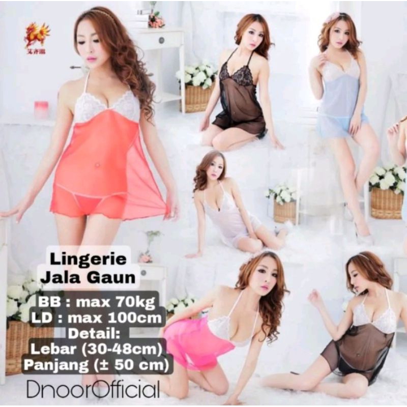 Baju Tidur Dinas Lingerie + G String Wanita All Varian Transparan / Kado Nikah