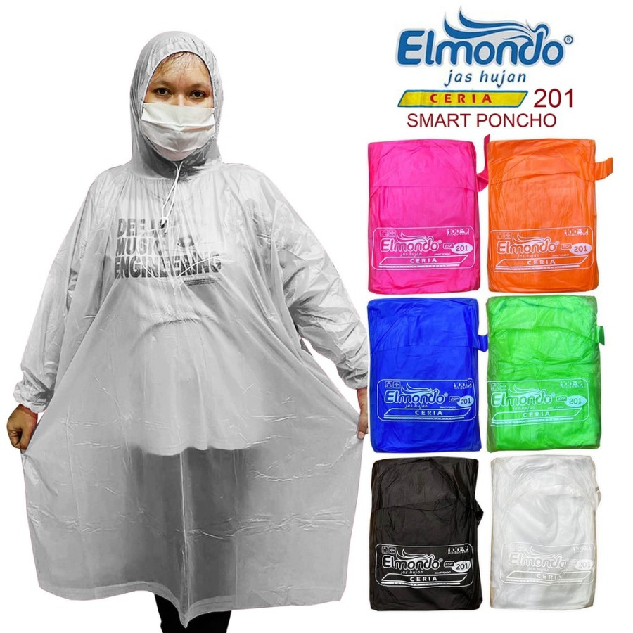 Jas Hujan Elmondo 201/Mantel Poncho Mantol Ujan Raincoat Ponco Lengan Model Kalong Kelelawar