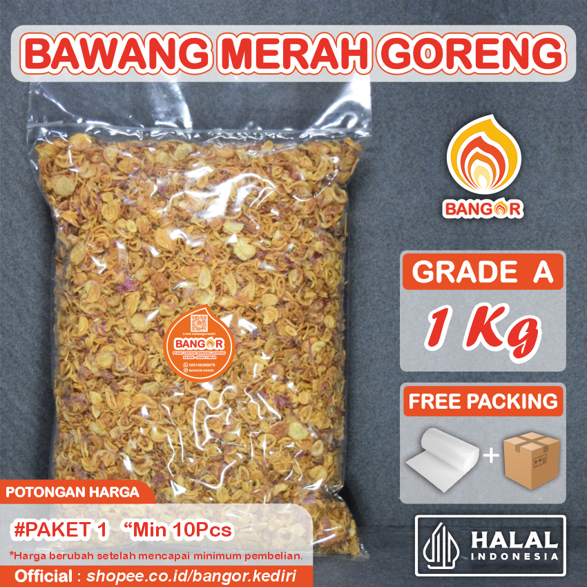 MERAH-A [ 1 Kg ] Bawang Merah Goreng / Brambang Goreng, Grade A, Refill