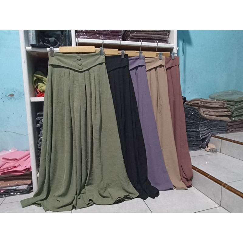 HANA Skirt || Rok Lebar Crinkle Mayung Kancing 3