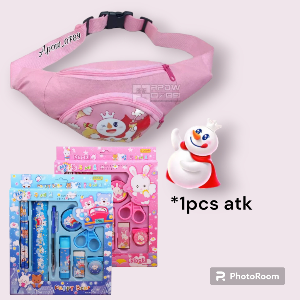 PAKETAN 2IN1 TAS BAHU ANAK PEREMPUAN KARAKTER MIXUEE & ATK SEKOLAH