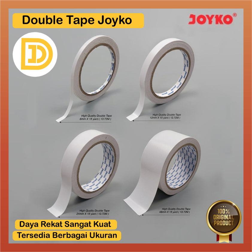 

Double Tape Putih 6mm 12mm 24mm 48mm Dobel Tip Joyko 1/4inch 1/2inch 1inch Perekat Dua Sisi