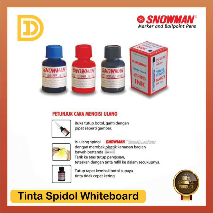 

Tinta Spidol Whiteboard Snowman Refill Papan Tulis Non Permanent Isi Ulang Sepidol Boardmarker