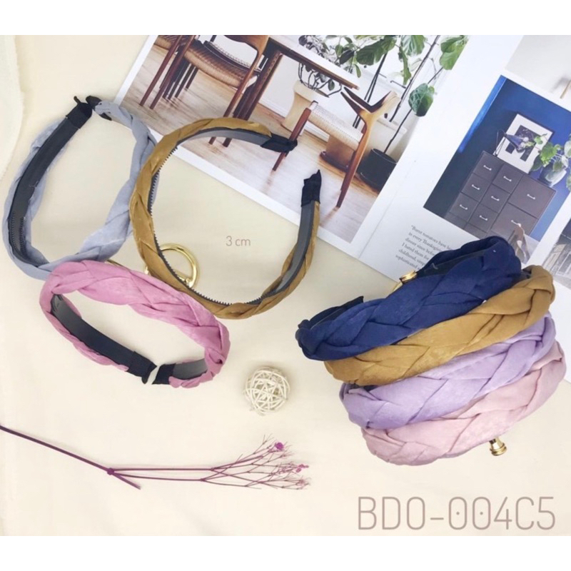 Bando Kepang kelabang INDIRA Wanita Aksesoris Rambut Headband Bandana Simpul Polos Wanita