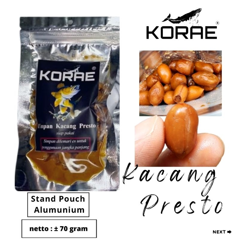 【 BEST SELLER 】Umpan Ikan Bawal Kacang KORAE PRESTO|| Ikan Bawal Masteran, Galatama, Harian dan lomb