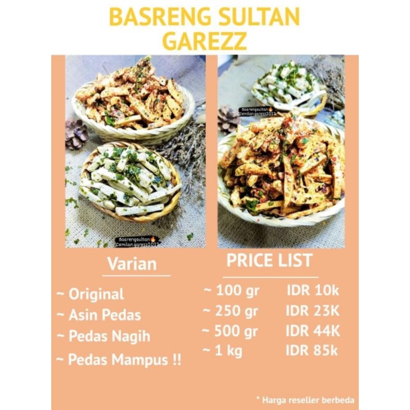 

Cemilan Garezz/Basreng Sultan daun jeruk250gr , 500gr , & 1 kg