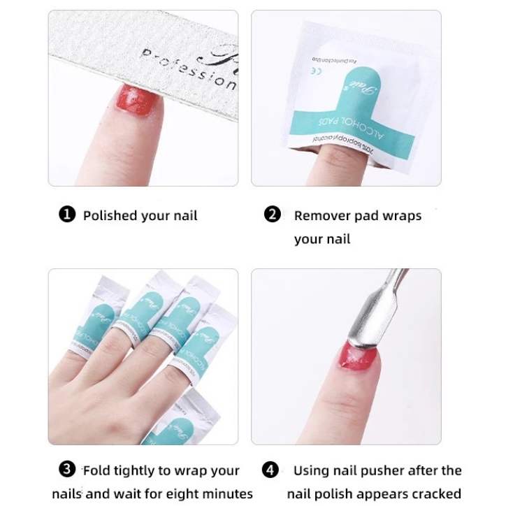 Wrap Penghapus Kutek UV Gel Nail Polish Remover / Cleainer Wipes Remover Wraps remover Gel Polish , Nail Art Cleaner