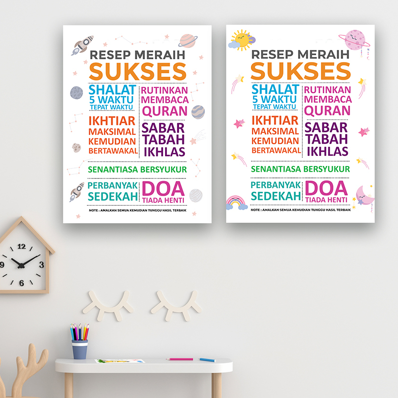 HIASAN PAJANGAN DINDING WALL DECOR ANAK EDUKASI KATA-KATA MOTIVASI